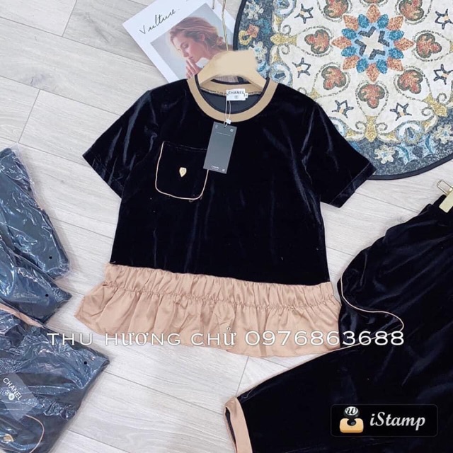 Bộ nhung phối bèo dành cho nữ | BigBuy360 - bigbuy360.vn