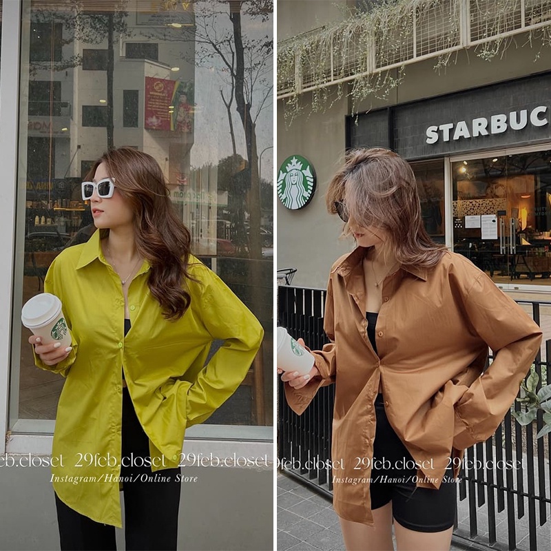 [Ảnh thật] Áo Sơ Mi Nữ Nhiều Màu Hot Trend 2022 Mặc Đẹp Phong Cách, Áo Sơ Mi Nữ Form Rộng