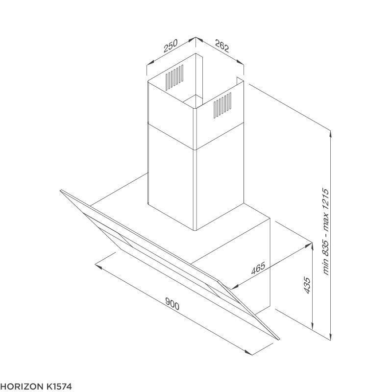 Máy hút khói , khử mùi Malloca HORIZON K1574 , công suất hút 850m3/h ( Xuất sứ Thổ Nhĩ Kỳ - Bảo hành 36 tháng )