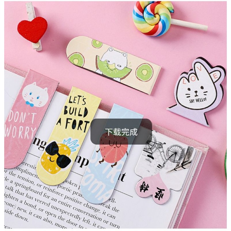 ( Set 6 chiếc )Bookmark nam châm đánh dấu sách hoạt hình ,hoa quả