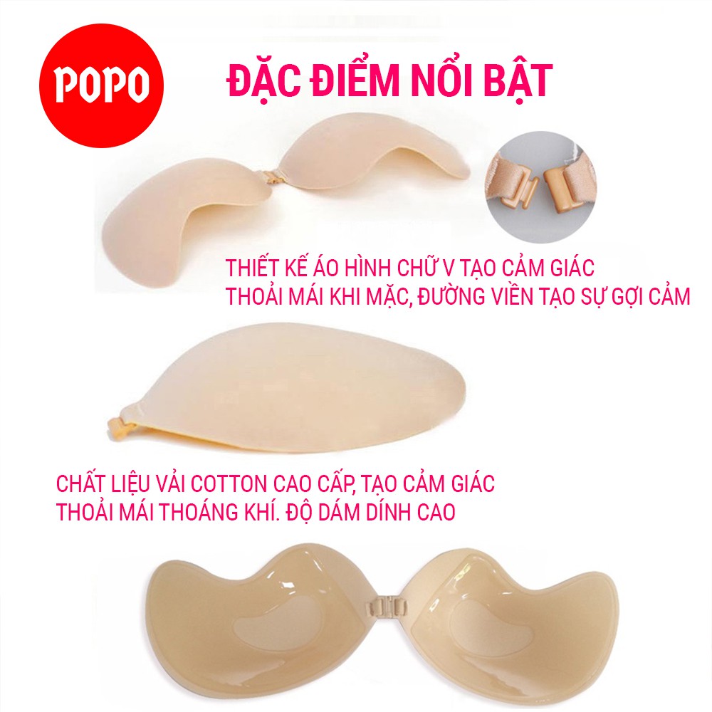 Áo dán ngực silicon ML15 POPO cài trước đệm mỏng, chất liệu cao cấp an toàn khi sử dụng