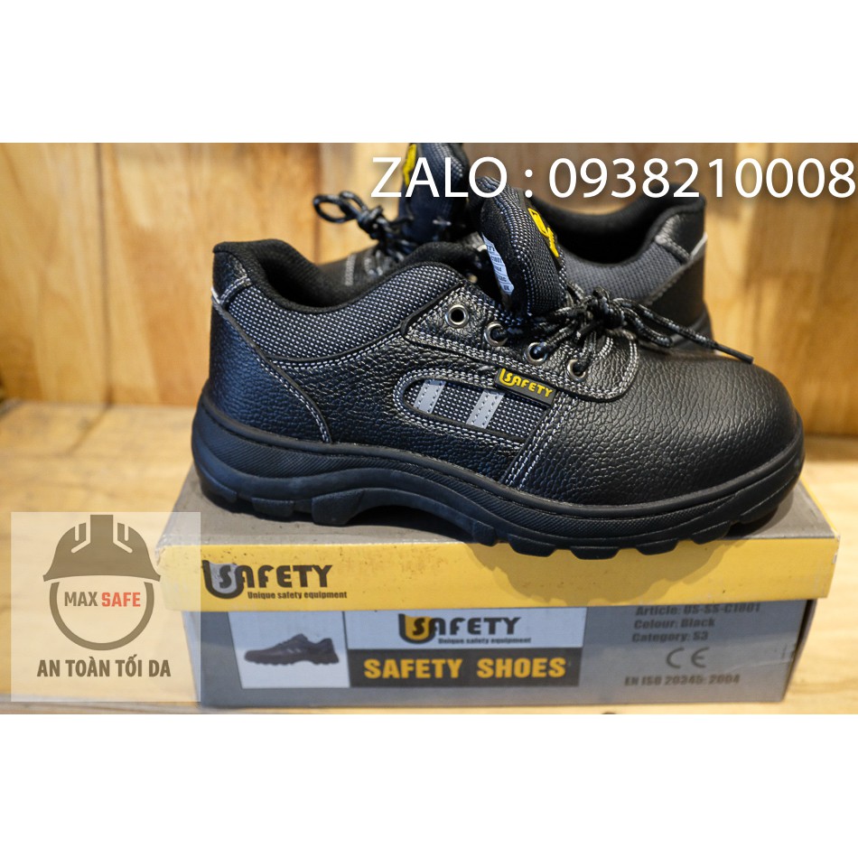 Giày Bảo Hộ Lao Động Usafety Eco mũi sắt, đế thép- Đủ size, hình thật - Usafety Eco