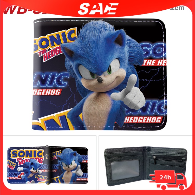 Ví Sonic Ngắn Đựng Tiền Xu Dạng Gập In Hình Chuột Hoạt Hình Sonic Merchandise Siêu Âm