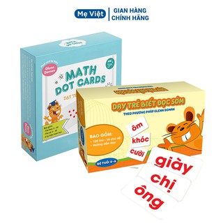 Combo Bộ Thẻ Học Toán + Đọc Chuẩn Flashcard Glenn Doman