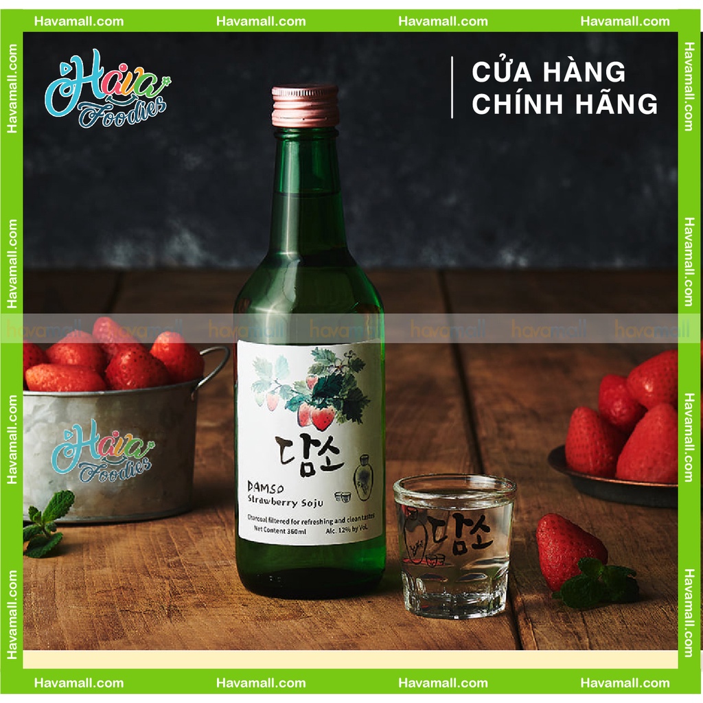 [HÀNG CHÍNH HÃNG] Soju Hàn Quốc Damso Đủ Vị 360ml