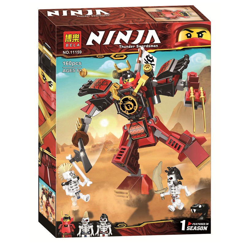 Đồ chơi lắp ráp lego Bela ninjago 11159 Ninja Xếp mô hình minifigures mech robot samurai và bọn xương