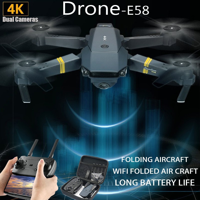 ⚡️ĐAM MÊ BAY⚡️ Flycam E58 4K Mini Drone Có Camera HD 720P WIFI