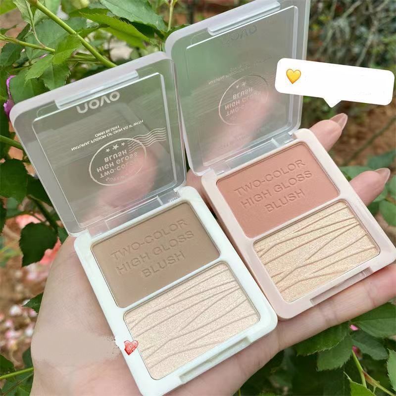 NOVO - Bảng phấn tạo khối bắt sáng má hồng Novo Two-Color High Gloss Blush