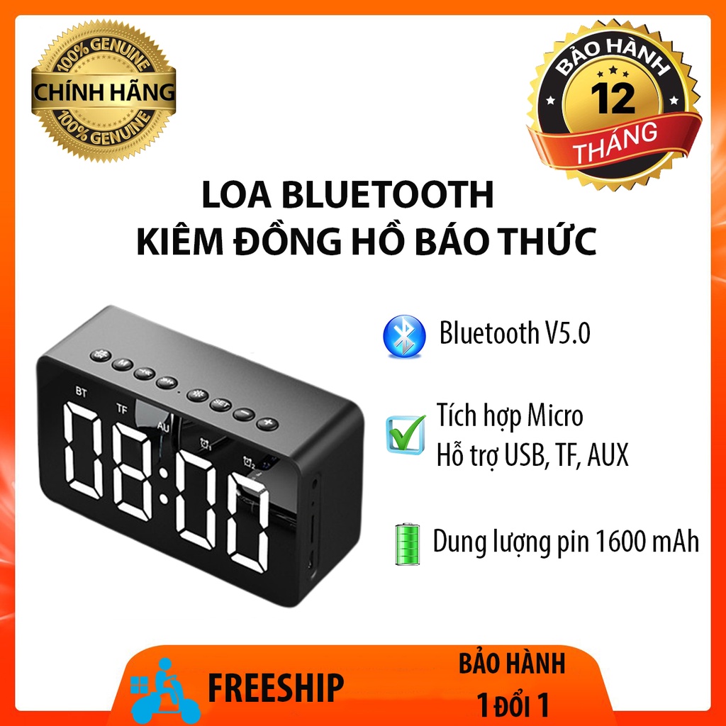 Loa Bluetooth Kiêm Đồng Hồ Báo Thức Chức Năng Nhận Biết Giọng Nói