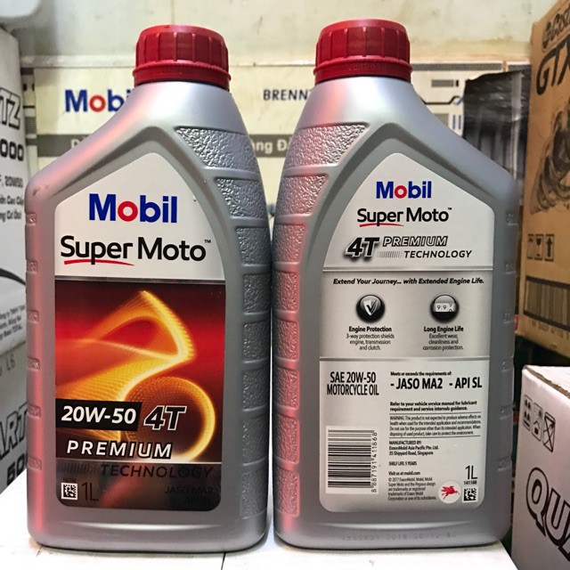 [Mã LIFEAUMAY giảm 10% tối đa 30k đơn 150k] Nhớt xe số cao cấp Mobil Super 4T 20W50 1L - Nhập khẩu Singapore