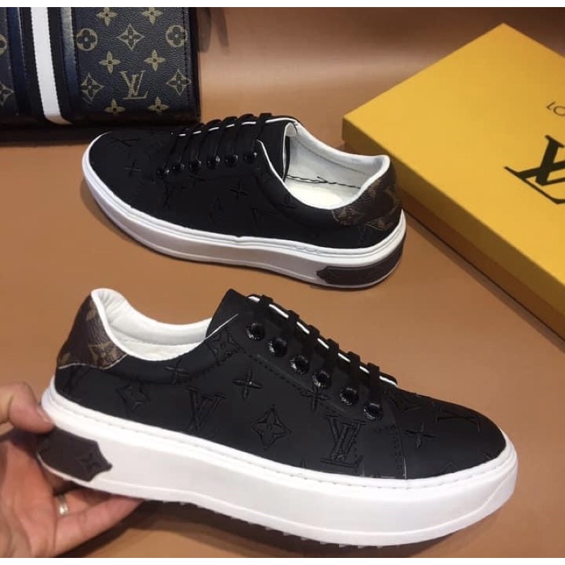 Giầy thời trang LV có hoạ tiết dập nổi, Giầy thể thao buộc dây đế cao phong cách thời trang nam btshop từ 38 đến 42