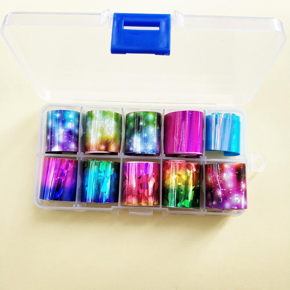 Hộp 10 Cuộn Decal Dán Móng Tay Nhiều Màu Sắc dành cho nail