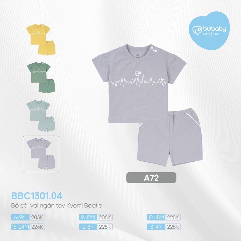 BUBABY- Bộ cộc tay cài vai nhịp tim BBC1301.04