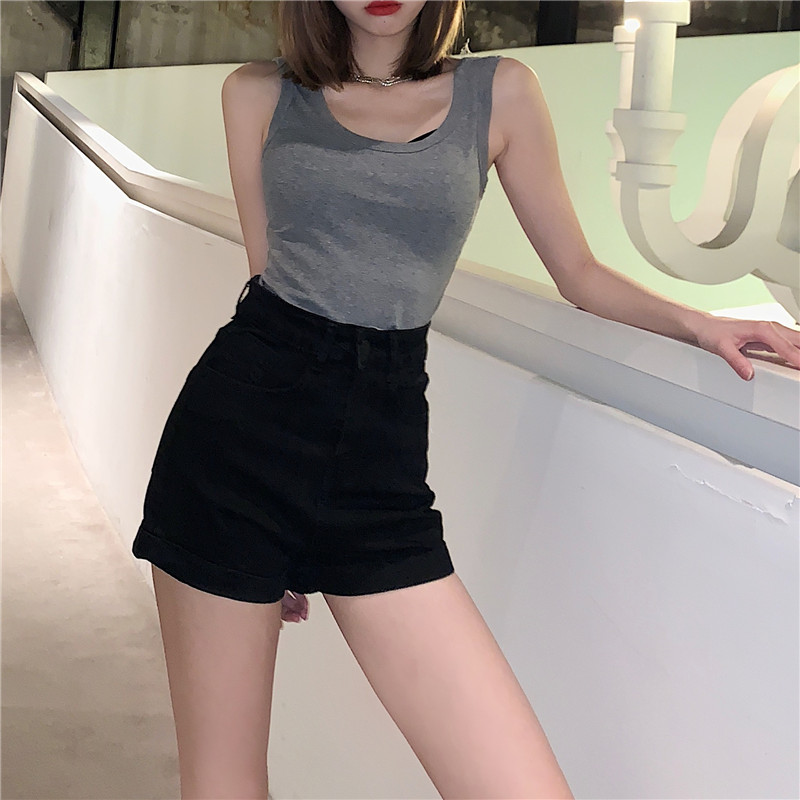 COZOK Quần short lưng cao ôm dáng thời trang cho nữ