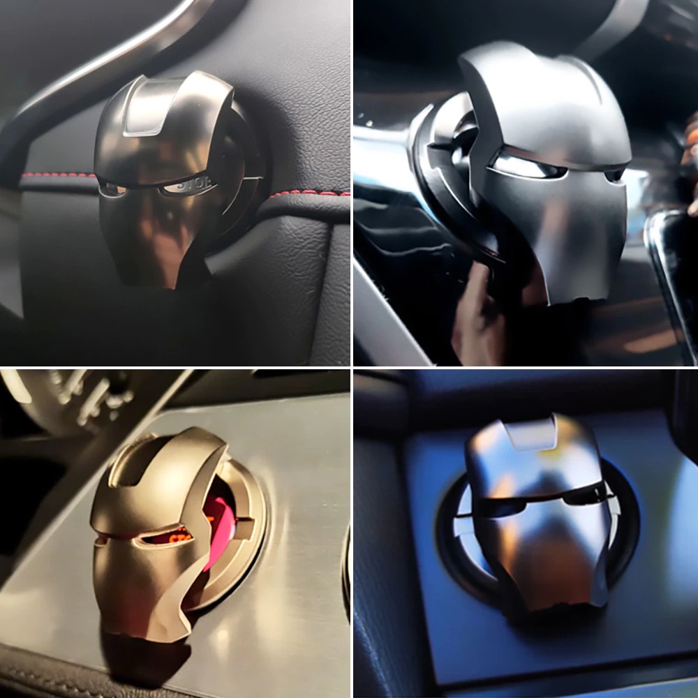 Nắp Trang Trí Nút Khởi Động Xe Hình Iron Man Marvel