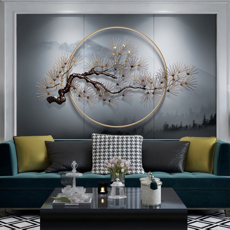Tranh Sắt Treo Tường Nghệ Thuật , Tranh Decor Trang Trí Cây Tùng Mã 2088