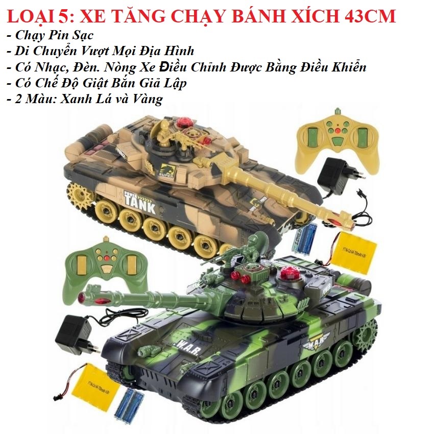 Xe Tăng Điều Khiển Từ Xa Đa Dạng Mẫu, Di Chuyển Vượt Địa Hình, Đèn Sáng Lấp Lánh, Nhạc Chiến Đấu Vui Nhộn
