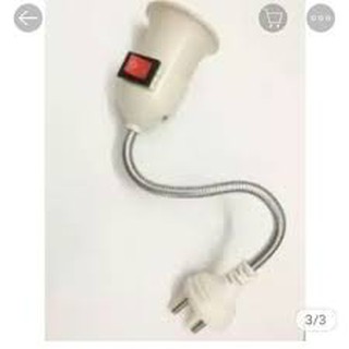 Đuôi đèn lò xo bẻ cong xoay 360 độ có công tắc chuôi E27