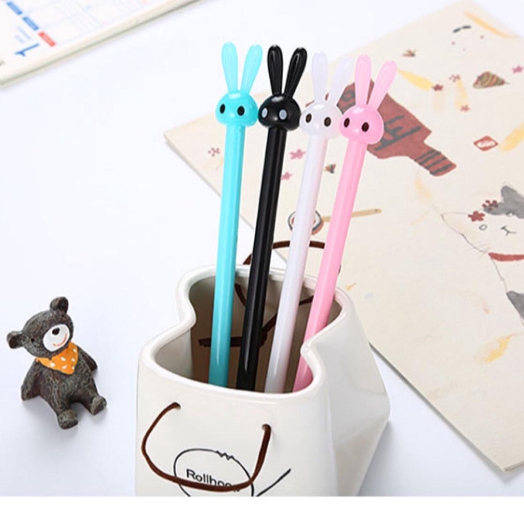 [Có sẵn] Bút bi mực gel đen hình Thỏ siêu Cute nhỏ nhẹ dành cho mọi lứa tuổi