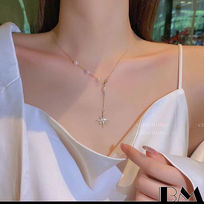 Vòng cổ Nữ Mặt Ngôi Sao Đính Ngọc Trai Thời Trang