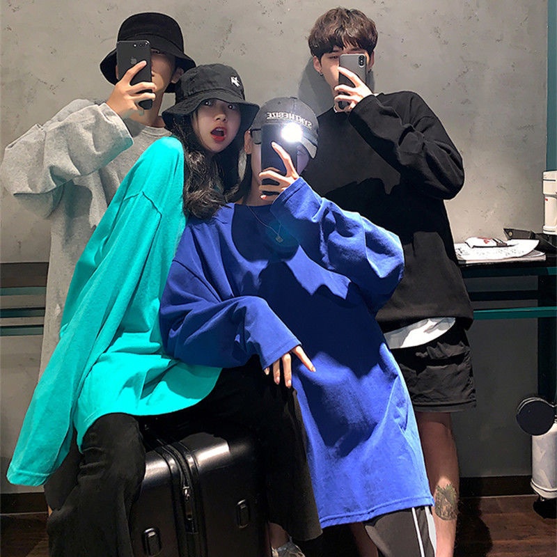 【Yuki】Áo phông dài tay trơn dáng thụng bassic Full màu