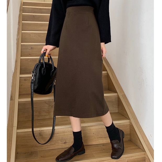 Chân váy bút chì, chân váy dáng dài 2 màu chất vải xịn phong cách Hàn Quốc 2021