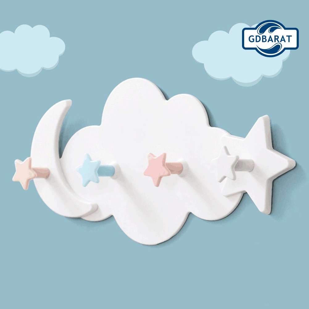 Móc Treo Đồ Gắn Tường Hình Đám Mây Và Ngôi Sao Dễ Thương