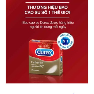 Bao cao su Durex Fetherlite siêu mỏng 3S