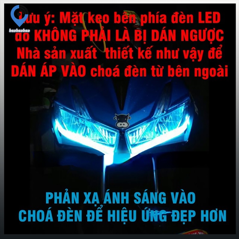 Led dẻo lắp demi xi nhan chạy đuổi kiểu Audi cho xe máy, ô tô - DC 12v
