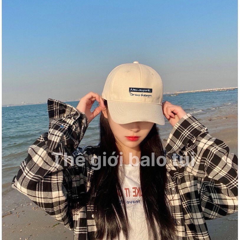 Mũ Lưỡi Trai Thêu Chữ New York Dành Cho Nam Và Nữ Vải Cotton Thời Trang