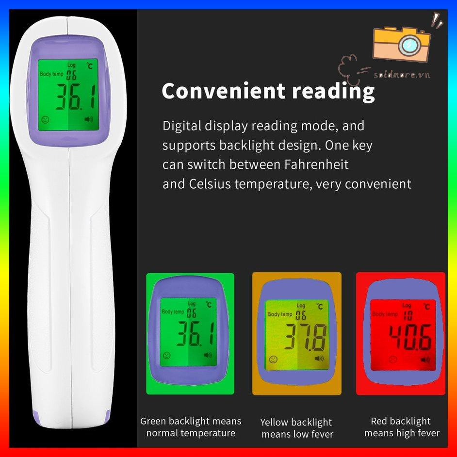 Nhiệt Kế Hồng Ngoại Cầm Tay Không Tiếp Xúc Có Đèn Nền Nhiều Màu Sắc