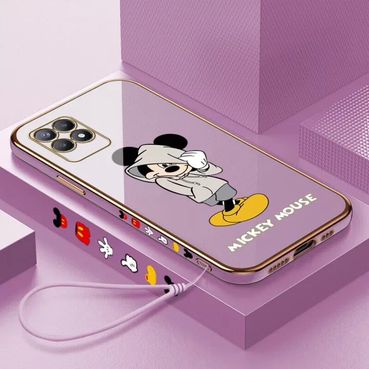 Ốp Điện Thoại Mềm Mạ Chrome Hình Chuột Mickey Cho Oppo Realme5 5i 6i 5S RealmeC3 Realme7i C17 Realme8i Realme Narzo50