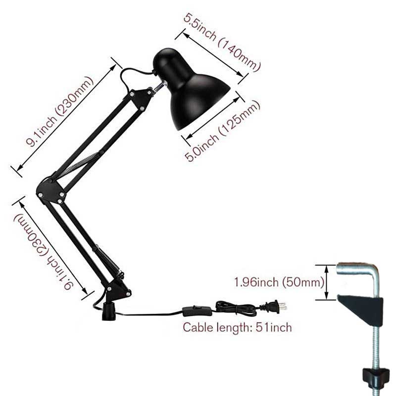 Đèn kẹp để bàn xoay 360 độ DESK LAMP theo ý muốn (Không Kèm Bóng)