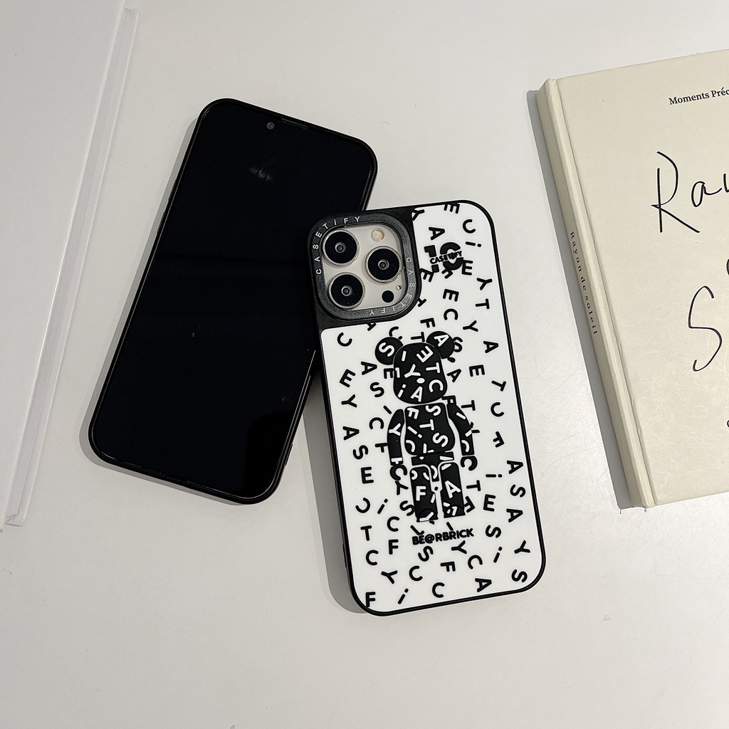 Casetify Ốp Điện Thoại Silicon Hình LOGO Bearbrick Cho iPhone 15 14 13 12 11 Pro Max Plus XR