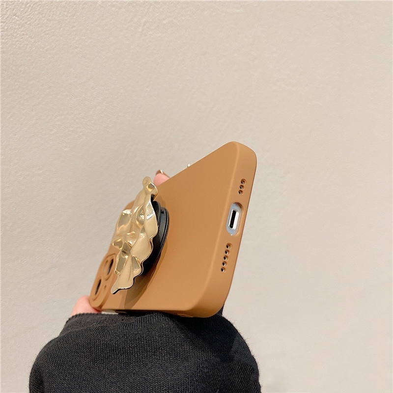 Ốp Điện Thoại Mềm Mạ Điện Có Vòng Đỡ Kim Loại Sang Trọng Cho IPhone 13 Pro Max 12 11 XR X XS 7 8 Plus