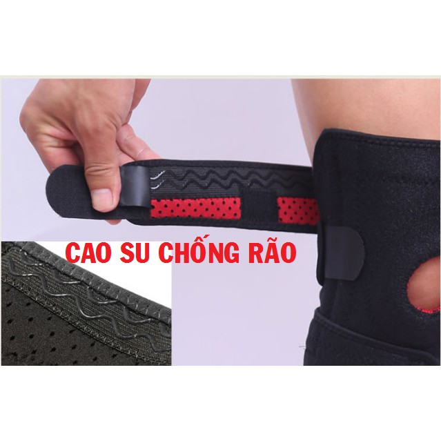 Bó đầu gối 4 lò xo, bó đầu gối thể thao thể hình, hỗ trợ bảo vệ đứt dây chằng chéo