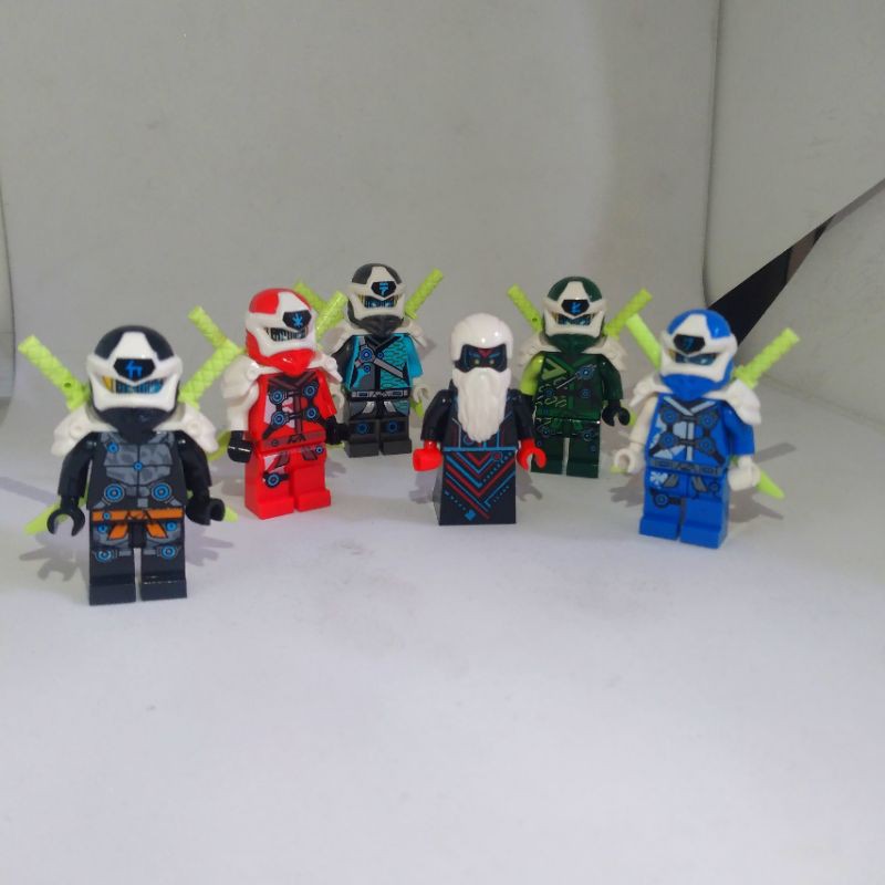 COMBO 6 nhân vật non Lego Ninjago SS12 & 6 Samurai  ( 2hand )