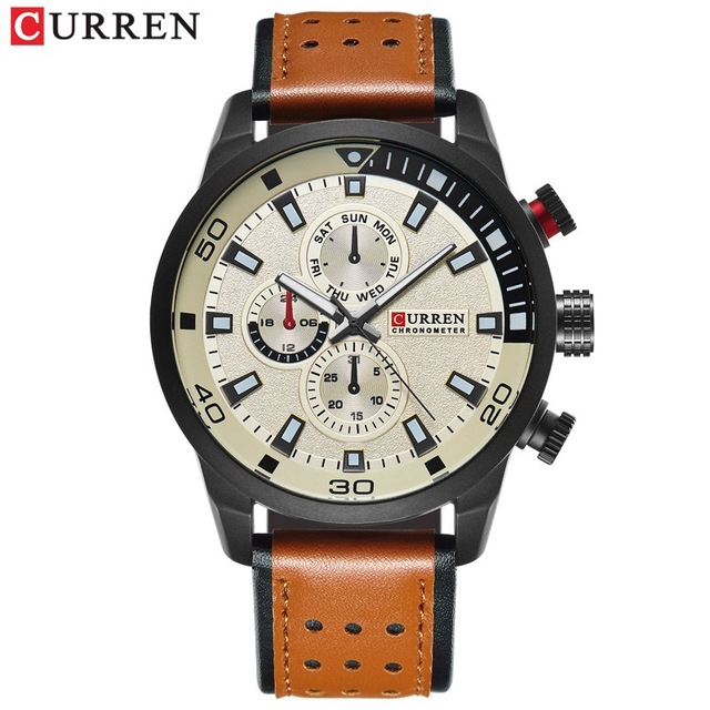 CURREN Men Watch Waterproof Quartz Watches Mens Military Leather Sports Watches Man Clock Casual Business Wristwatch