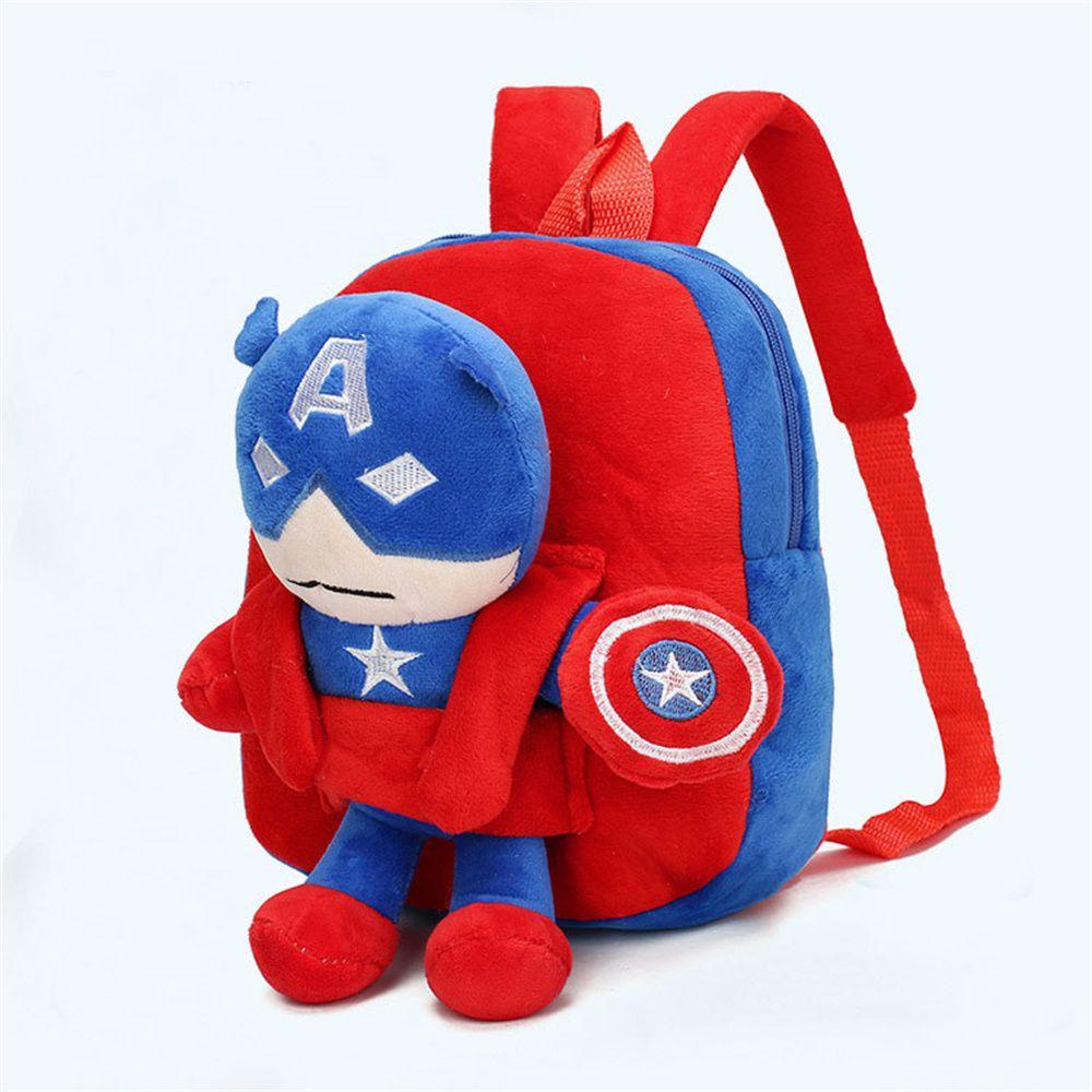 Ba Lô Đi Học Hình Siêu Anh Hùng The Avengers Batman Phối Lông Cho Bé Trai Gái Mẫu Giáo