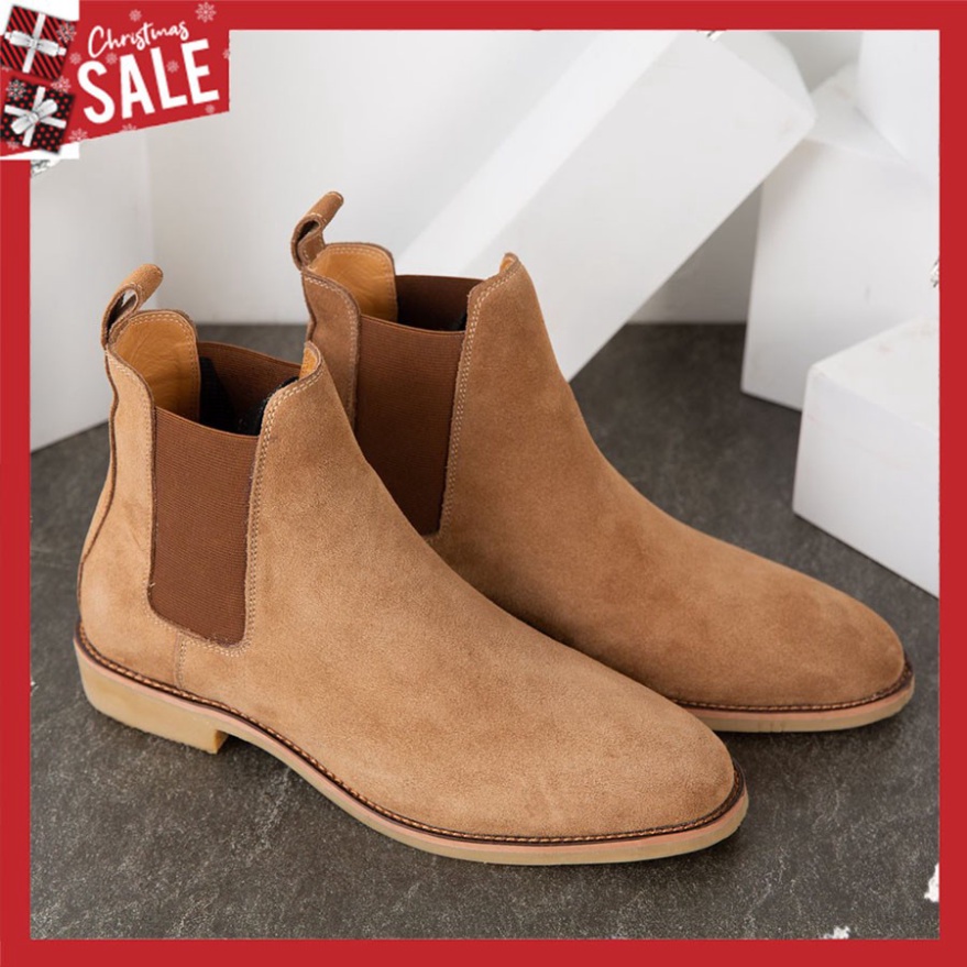 Giày Chelsea boots thời trang nam màu nâu chất liệu da lộn | BigBuy360 - bigbuy360.vn