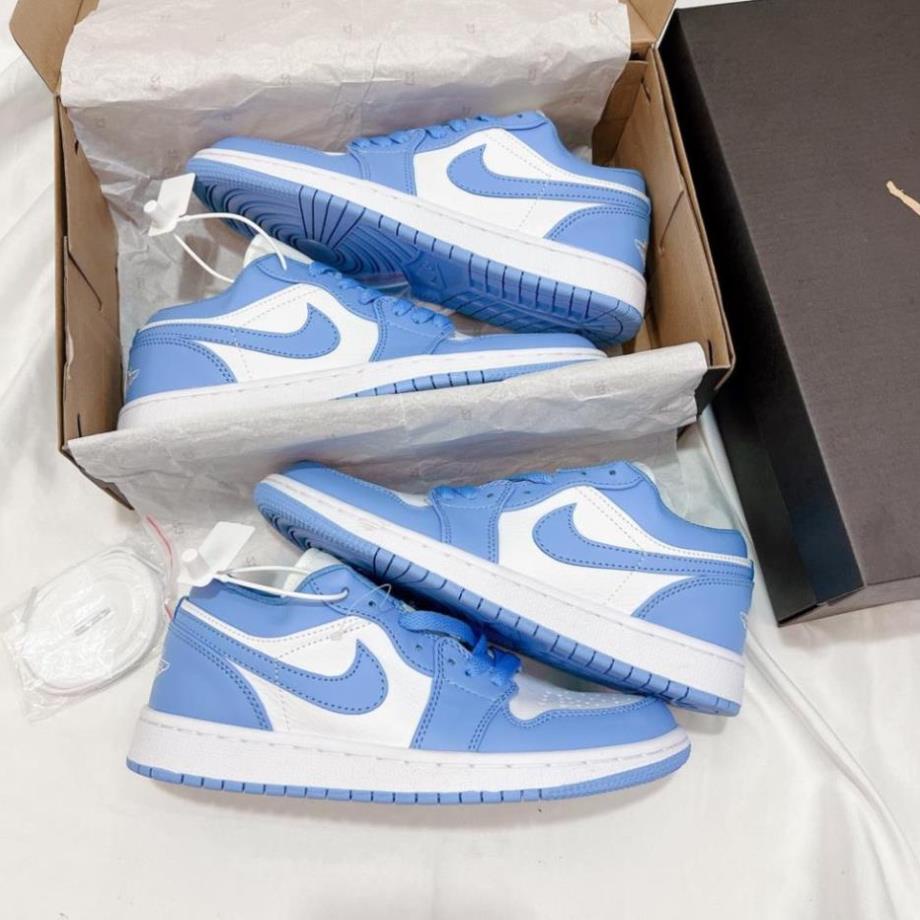 GIÀY NIKE XANH AIR JORDAN 1 LOW UNC , Jordan 1 thấp cổ xanh biển hot trend 2022