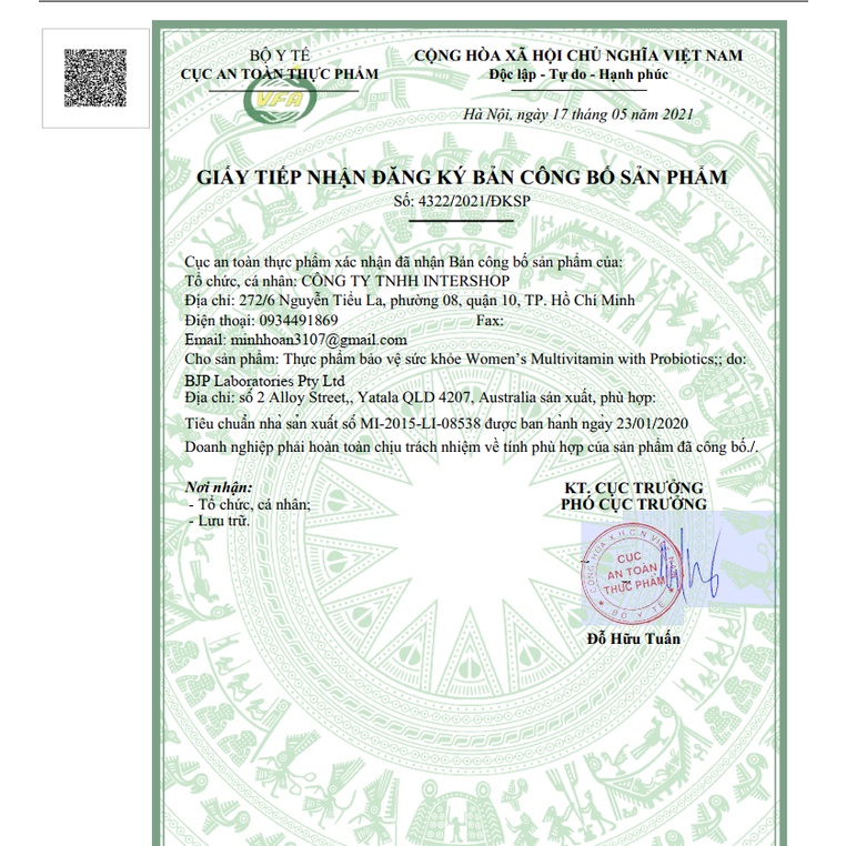 Vitamin Tổng Hợp Cho Nữ Women's Multivitamin With Probiotics Henry Blooms