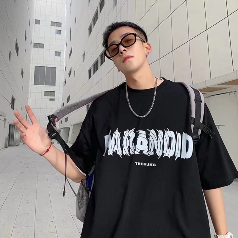 Áo Thun Tay Ngắn Dáng Rộng In Chữ Cỡ Lớn M-8XL Thời Trang Mùa Hè Phong Cách Hàn Quốc Cho Nam