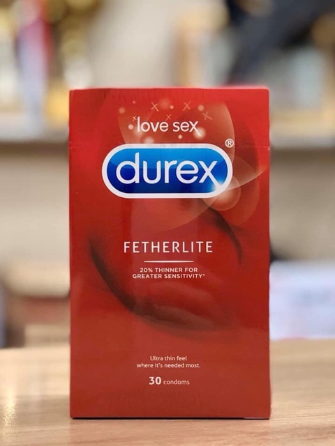 [DEAL 0Đ] Bao cao su Durex Fetherlite siêu mỏng/gai gân hàng Úc hộp 30 chiếc