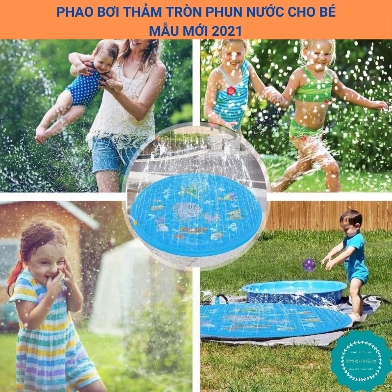 Bể Bơi Phao Tròn Phun Nước kích 170CM dành cho bé hè 2021