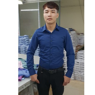 Áo sơ mi nam thời trang màu Xanh Coban. SX tại xưởng