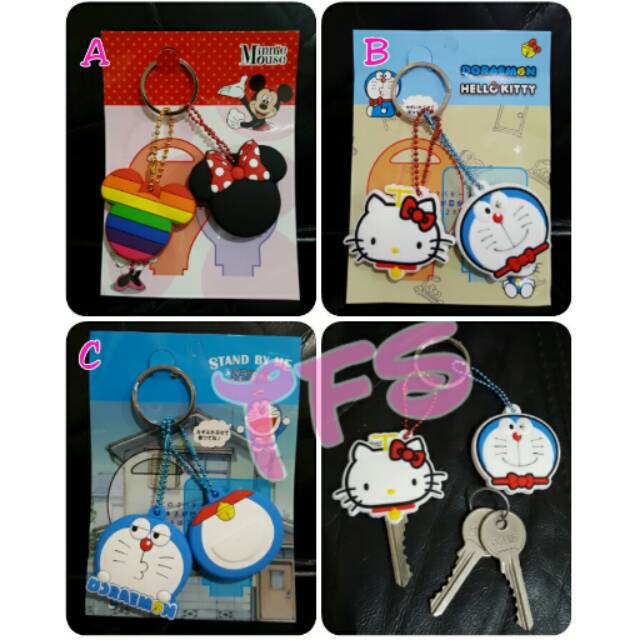 Set 2 Nút Bàn Phím Máy Tính Hình Mèo Hello Kitty Doraemon Đáng Yêu