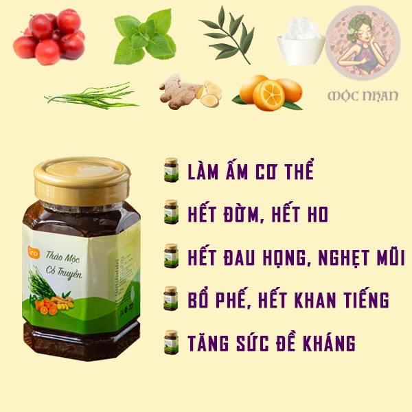 Siro ho cho bé từ thảo dược thiên nhiên 100%, giảm ho nhanh chóng chính hiệu MỘC NHAN 330ml - handmade