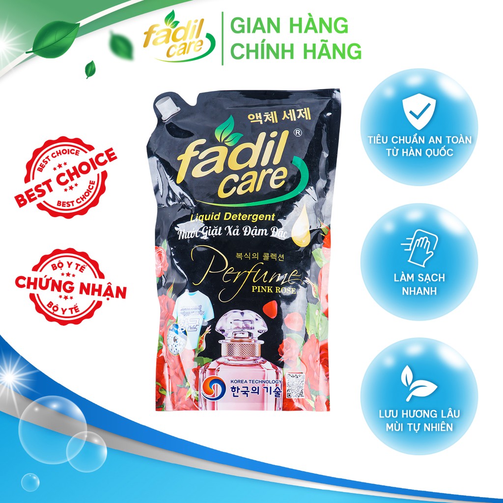 Nước giặt xả Fadil Care đa năng công nghệ Hàn Quốc, giặt đồ bố mẹ & em bé Túi 2l