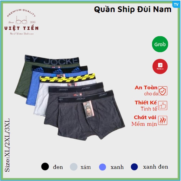 Bộ 10 quần ship đùi nam nhiều lưng chất mát  Việt Tiến ACC39